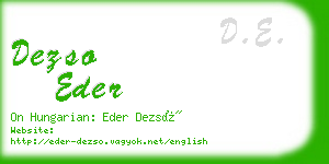 dezso eder business card